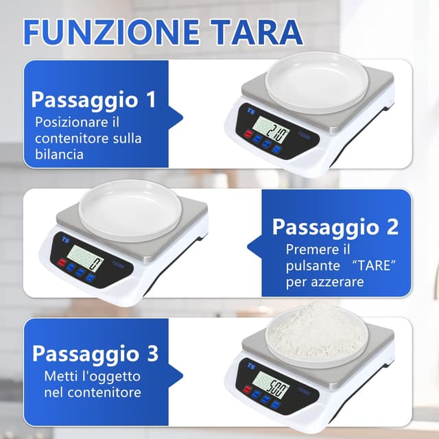 Detalle 2 de LAIJIANG balance de cuisine numérique 30 kg avec affichage LCD 6 unités