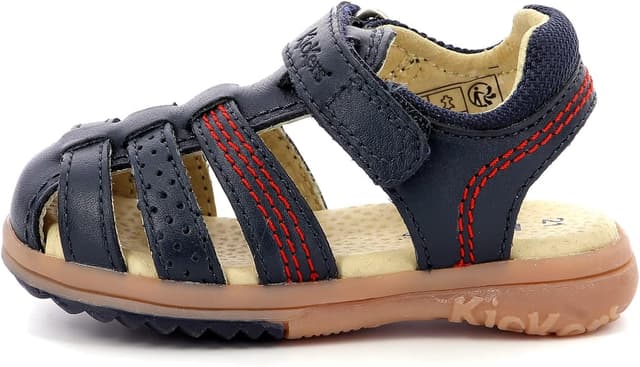 Detalle 2 de Kickers Platinium Sandales Garçon en cuir, confort et maintien par scratch