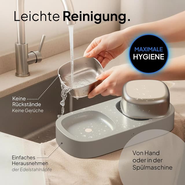 Detalle de Pretty Paw Erhöhter Katzennapf Doppel 1️⃣