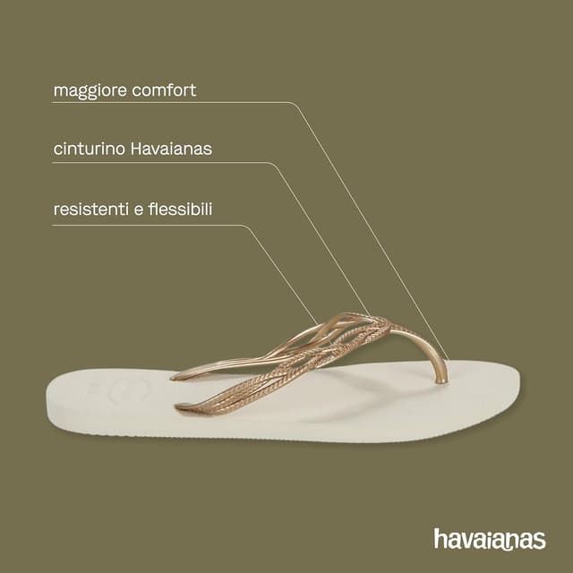 Detalle de Havaianas Flash Sweet: infradito da donna comode, eleganti e antiscivolo per spiaggia e piscina