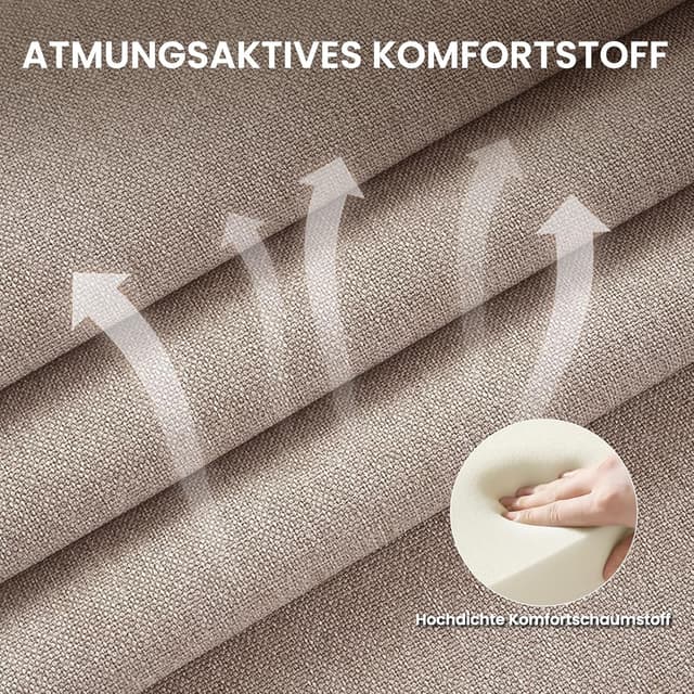 Thumbnail 5 de COLAMY Esszimmerstühle 6er Set mit Polster und Rückenlehne in Kamel – moderne Küchen- und Dining Chairs