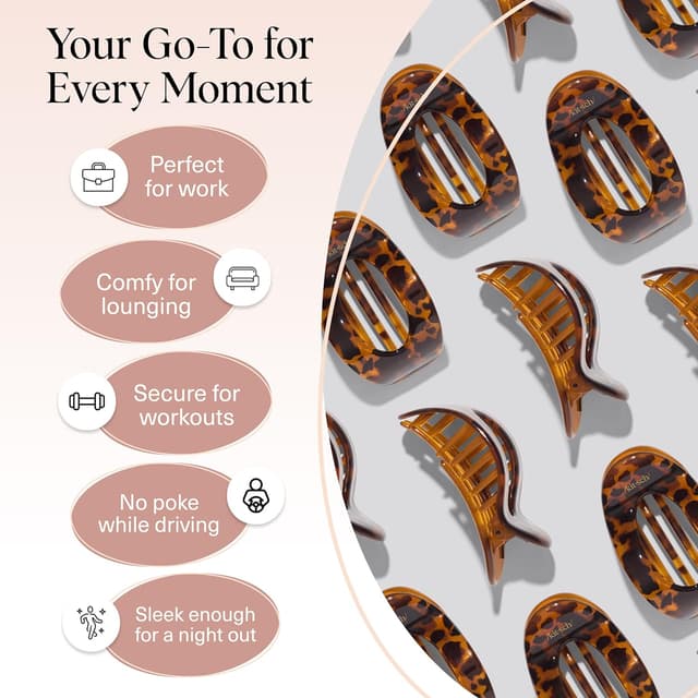 Thumbnail 5 de Kitsch Large Flat Claw Clips for Women 💇♀