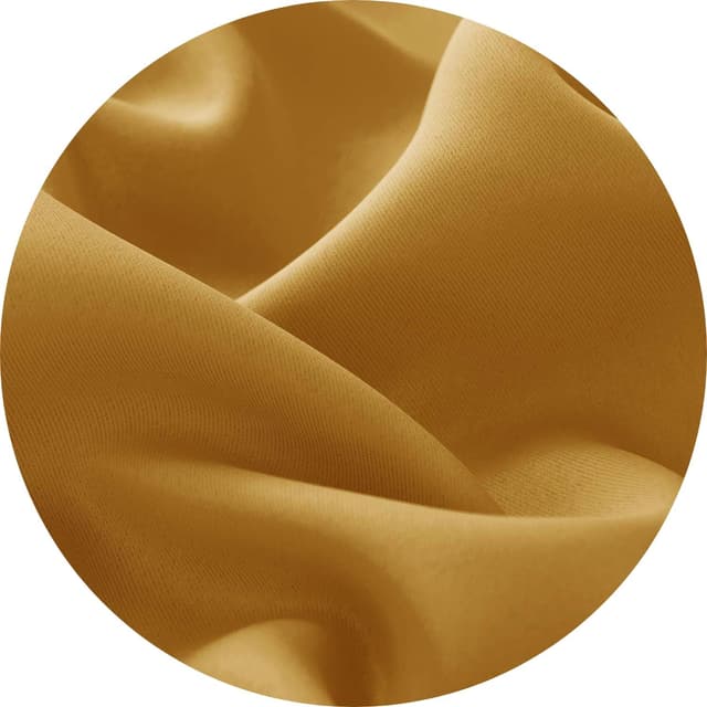 Detalle de Thermal Insulated Blackout Ring Top Eyelet Curtains for Bedroom Windows – Ochre, 90 x 54 (2 Panels)