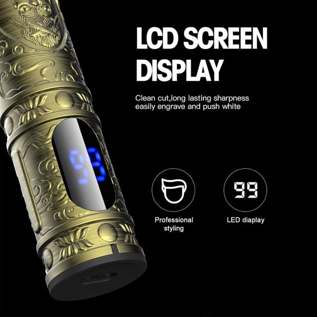 Detalle de Suttik cordless professional men’s hair clipper & trimmer kit with charging dock, LED display and guide combs