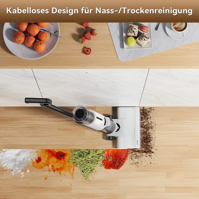 Detalle 2 de JONR ED12 Lite Nass-Trockensauger & Wischsauger 3-in-1 kabellos mit Akku, Selbstreinigung und Anti-Verwicklungs-Design
