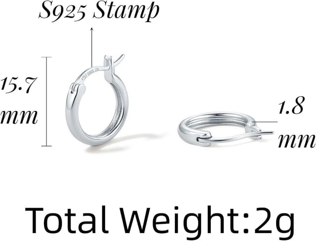 Detalle de ZHOU LIU FU Silber 925 Creolen, 16 mm