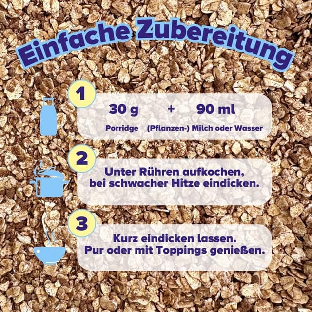 Detalle de 3Bears Bluey Lover-Set Frühstücksset mit Bio Knuspermüsli, Porridge, Müsliriegel & Vorratsgläsern (vegan)