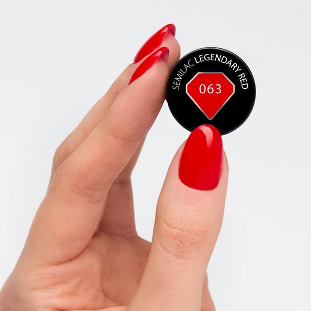 Detalle de Semilac UV Nagellack Hybrid 063 Legendary Red (11 ml)