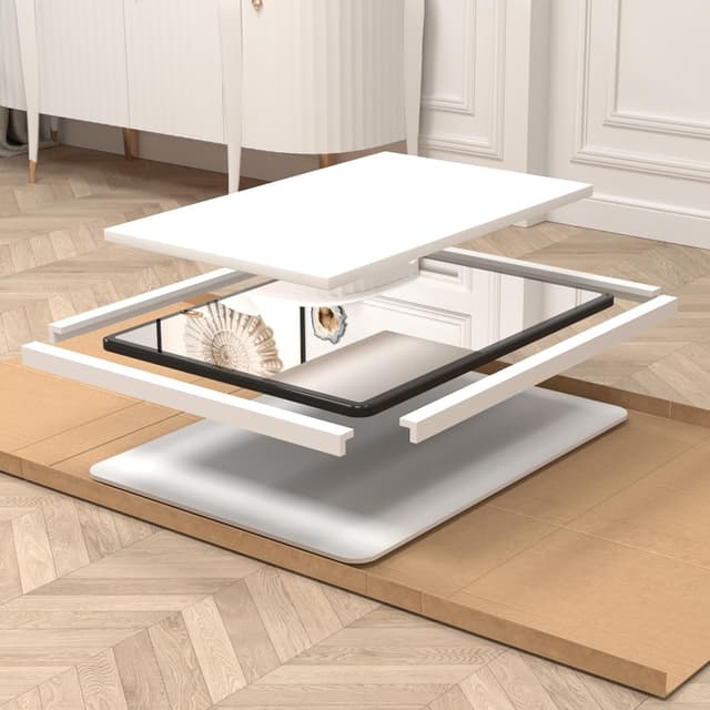 Thumbnail 6 de pertetey 36x36 Inch Black Metal Frame Bathroom Mirror (Tempered Glass, Wall Mounted)