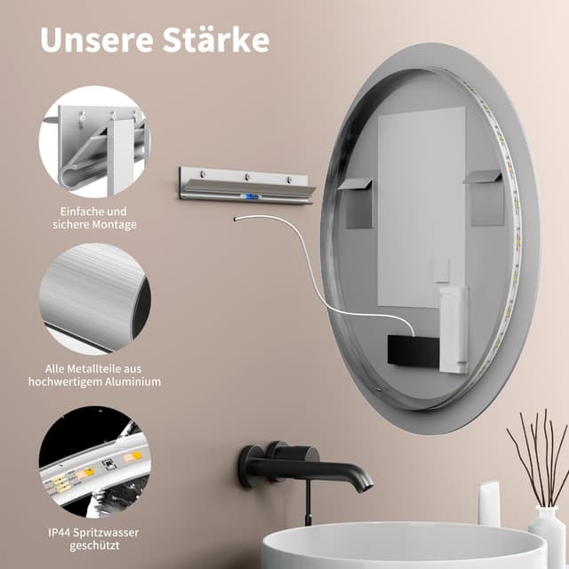 Thumbnail 4 de HOKO Specchio Rotondo 60 cm antiappannamento 🪞