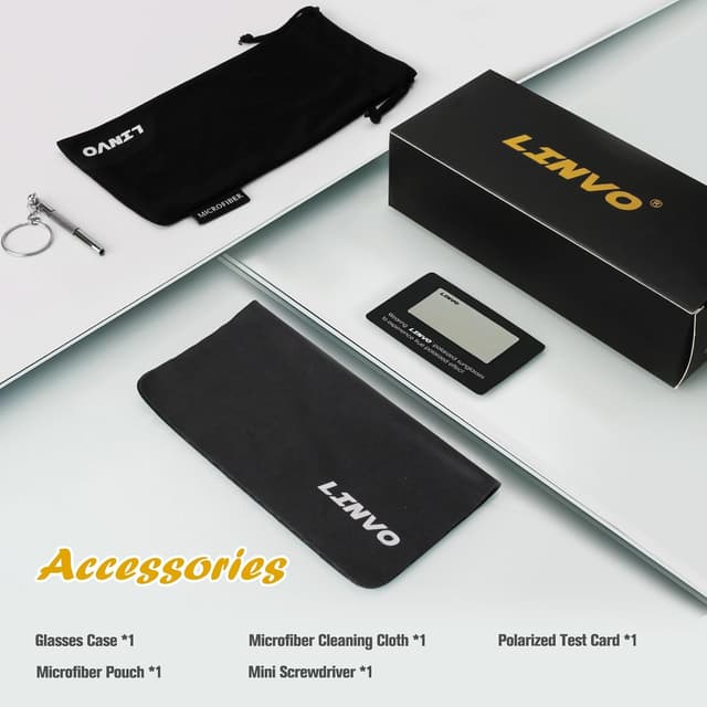 Detalle 2 de LINVO Polarised Sunglasses with UV400 Protection (Retro 80s Style)