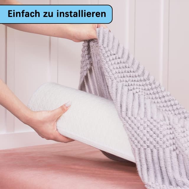 Detalle de TANYOO Bettkantenschutz / Bed Bumper für Kinderbett – gepolsterter Rausfallschutz mit waschbarem Bezug