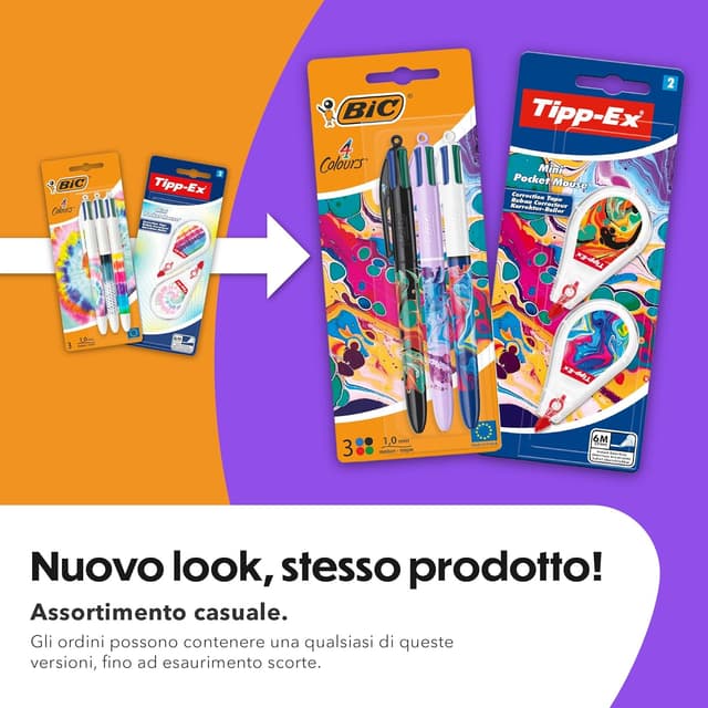 Detalle de Penne BIC 4Colori Tie Dye 5 unità