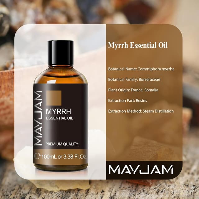 Detalle 2 de MAYJAM Myrrh Essential Oils 100ml – Myrrh oil for diffusers, humidifiers and DIY
