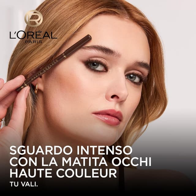 Detalle de L’Oréal Paris Matita Occhi Khol Haute Couleur 120 Brun Leather, colore pieno e tratto modulabile