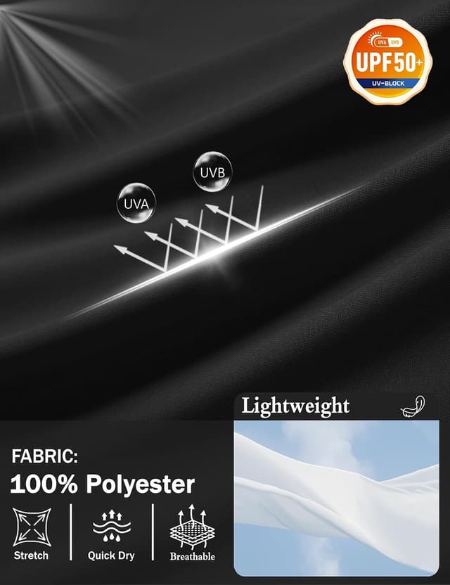 Detalle de GOLDPKF Men’s UPF 50+ Long Sleeve Sun Protection Shirt (Quick Dry, Lightweight Hiking & Outdoor Top)