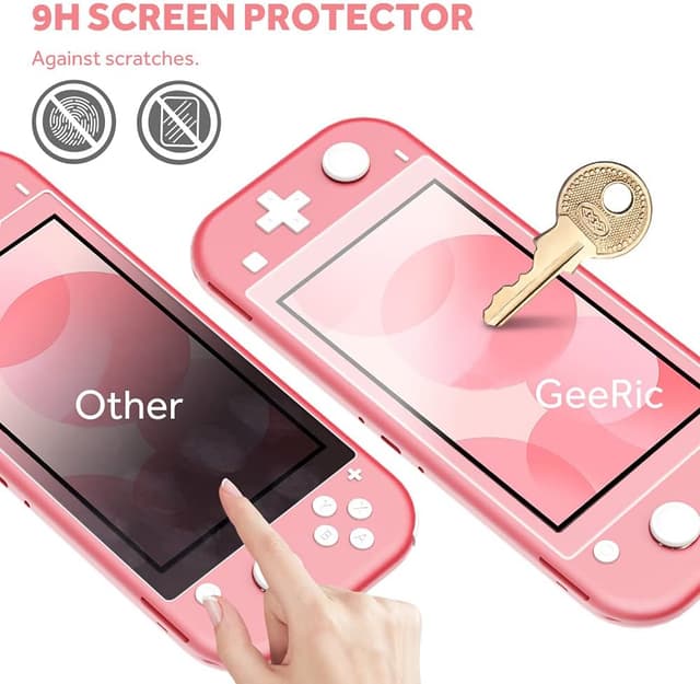 Detalle 2 de GeeRic Étui compatible Switch Lite 2019 : protection écran, housse, coque transparente et accessoires