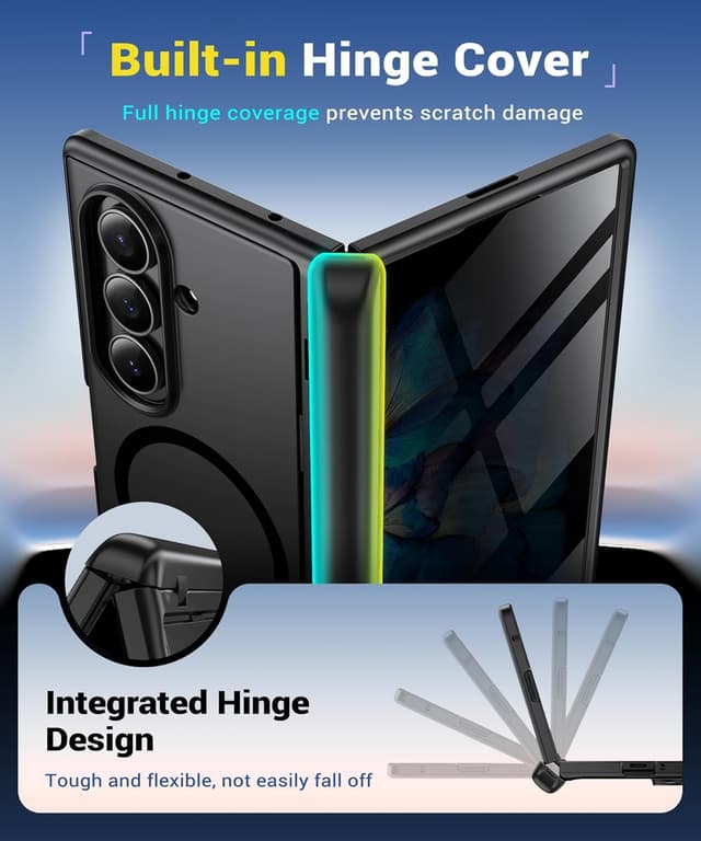 Thumbnail 6 de BERFY Samsung Galaxy Z Fold 7 privacy case with 2 kickstands