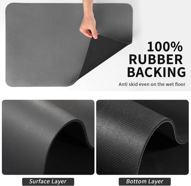 Detalle de HotLive Coffee Mat (PU surface, rubber backing) for Espresso Machine & Kitchen Counter Drying