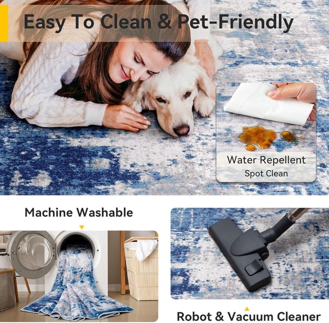 Thumbnail 4 de RELEANY Washable Area Rug 5'x7' 🏡