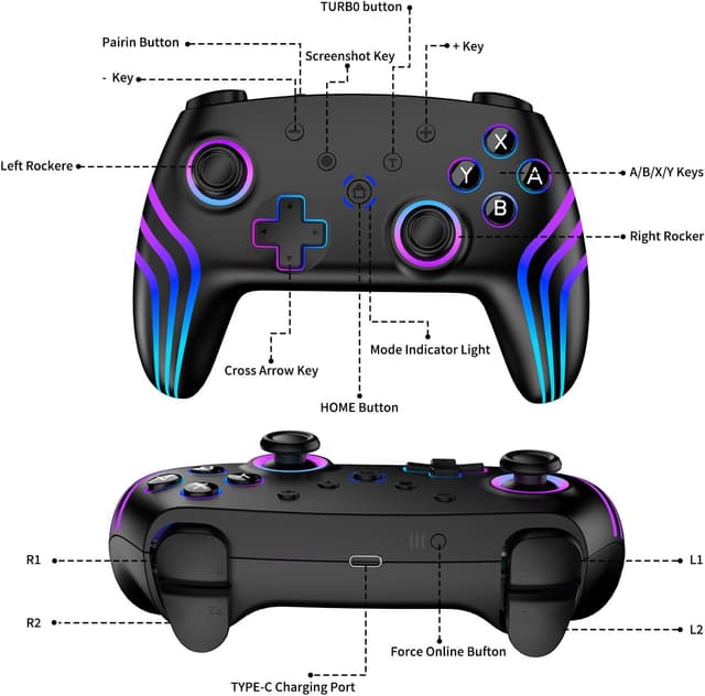 Thumbnail 6 de Riscvma 2pcs Wireless Controller for Switch