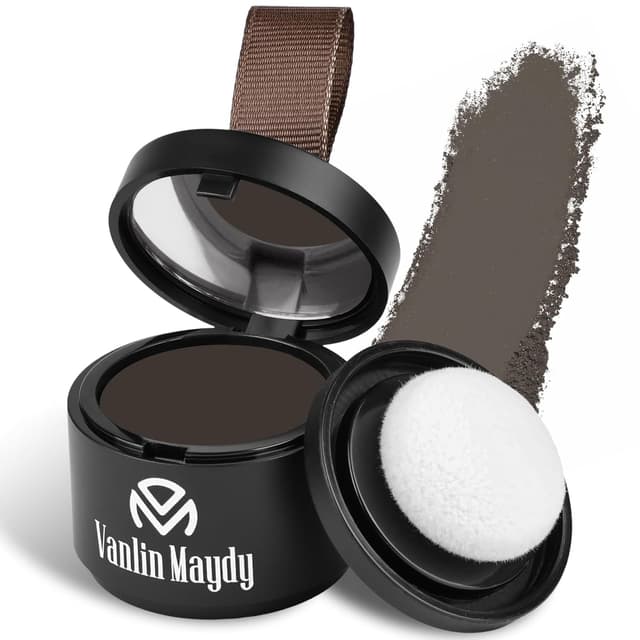 Detalle de LOPHE Ansatzpuder für Männer & Frauen (06 Graubraun) – Schnell abdeckender Wurzel-Concealer zum Auffüllen bei dünnem Haar