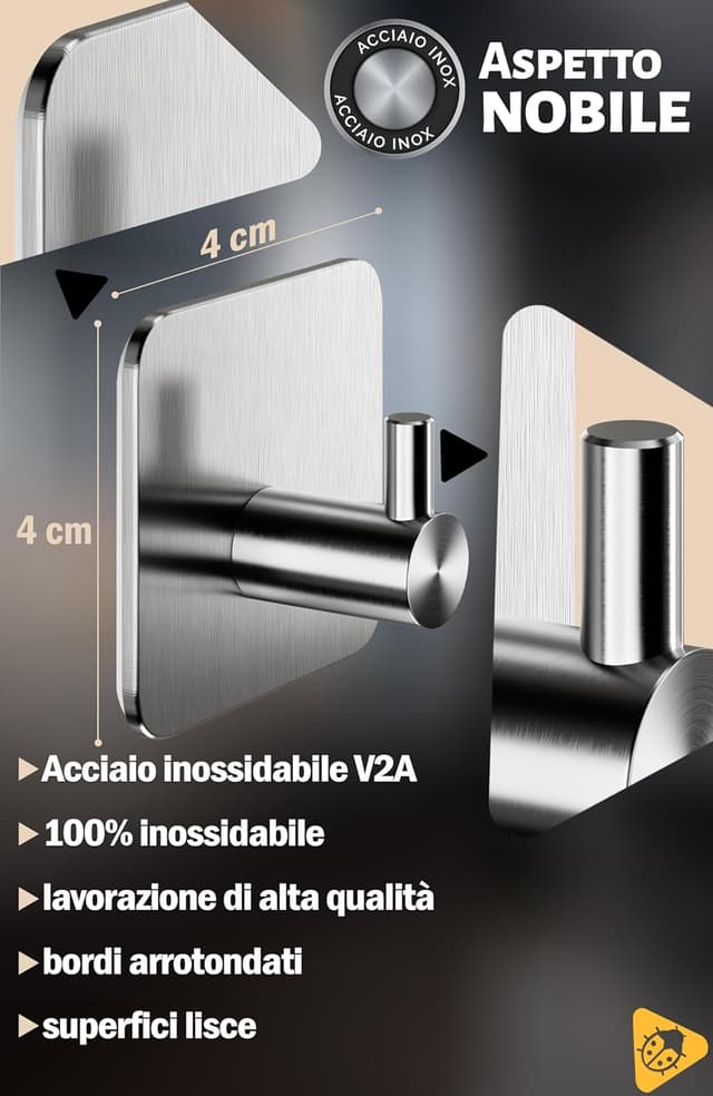 Thumbnail 4 de Menz Ganci adesivi bagno 6 pezzi