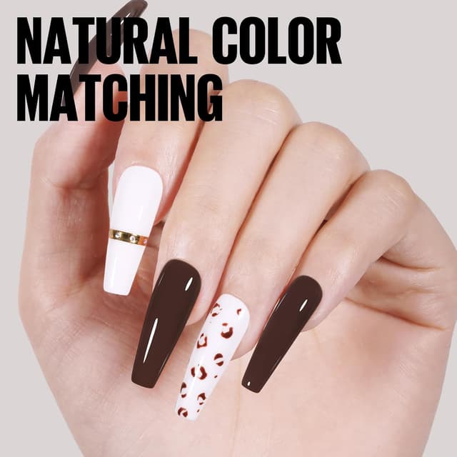 Detalle 2 de TOMICCA Vernis Semi Permanent Brun Foncé (gel UV/LED, 15 ml) pour manucure brillante et durable