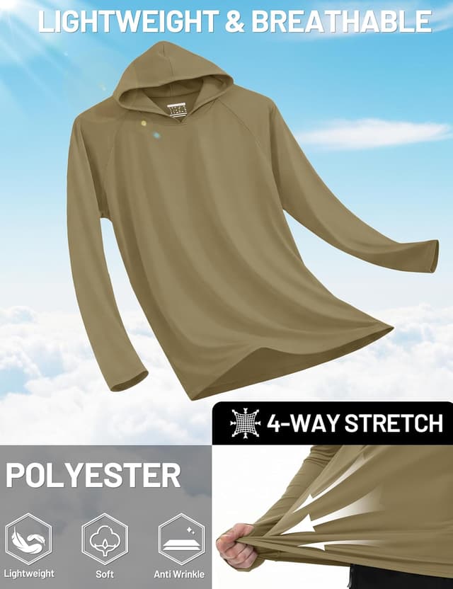 Detalle 2 de TACVASEN Men’s UPF 50+ sun protection performance hoodie long-sleeve