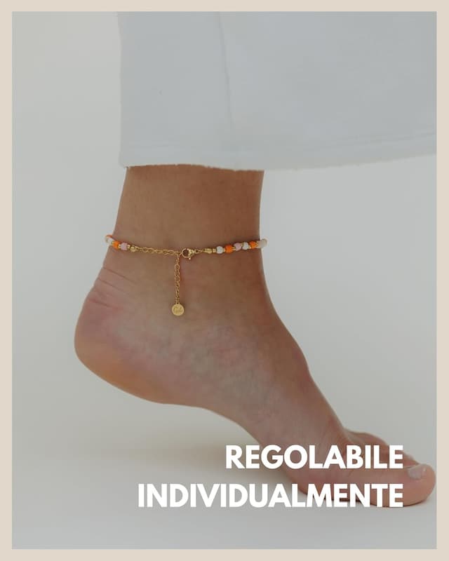 Detalle de GD GOOD.designs EST. 2015 Cavigliere da donna con perle di giada (4 mm) – impermeabile, regolabile 22–27 cm