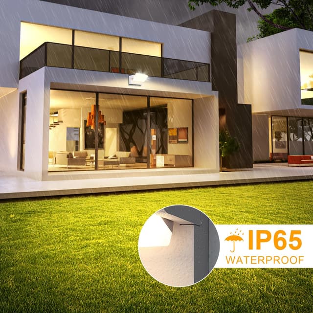 Detalle de ledmo 60W LED-Außenwandleuchte (IP65) mit 360° schwenkbarem LED-Panel, 5.000 Lumen, 3.000K warmweiß