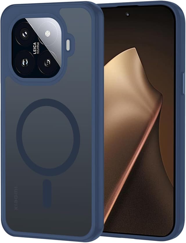 Detalle de Coque magnétique XTCASE pour Xiaomi 15T Pro 5G avec compatibilité MagSafe bleu (dos translucide mat)