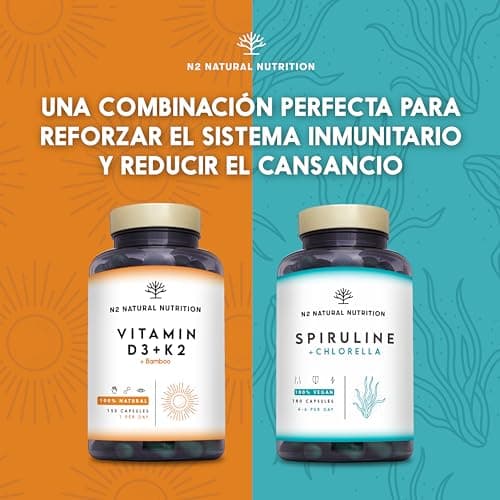 Thumbnail 6 de N2 Natural Nutrition Vitamina D3 y K2 (MK7) 5000 UI + 200 µg, con Silicio y Bamboo. 150 cápsulas