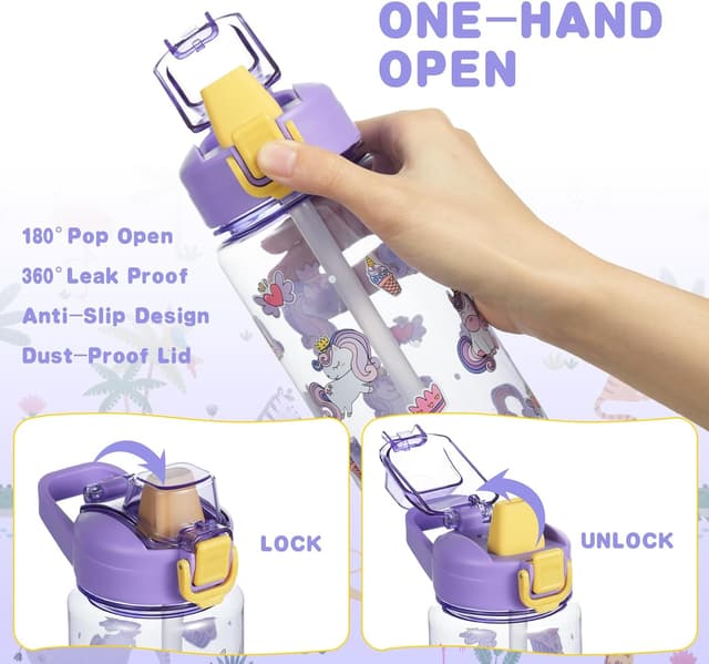 Thumbnail 2 de flintronic Botella Agua Unicornio Morado 600ml 🌈