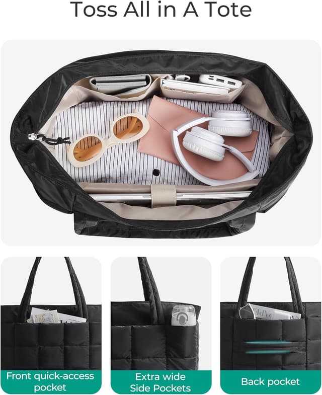 Detalle 2 de bagsmart Expandable Laptop Tote Bag Large capacity 💼