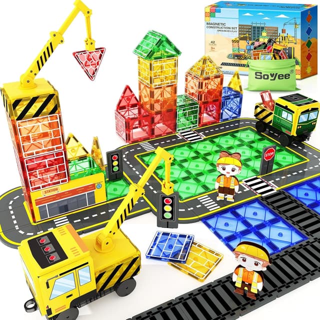 Detalle de Soyee Magnetic Tiles 3+ Magnetic Building Blocks 🧩