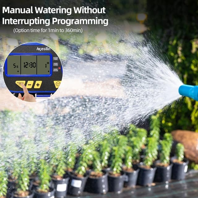 Detalle de Aqualin timer per irrigatori con 2 uscite, due valvole programmabili e Rain Delay