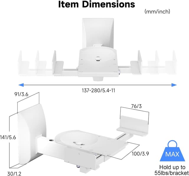 Thumbnail 2 de suptek SPM201W Wandhalterung Weiß 2er Pack