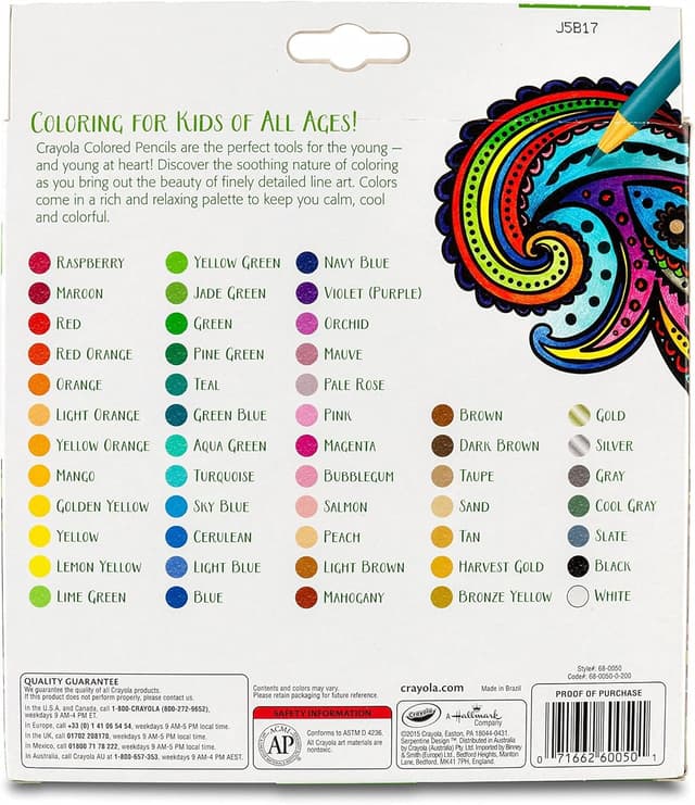 Detalle de Crayola Colored Pencils for Adults (50ct) — Colored Pencil Set for Adult Coloring Books, Teens & Adults