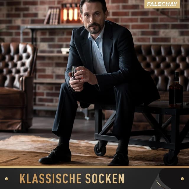 Thumbnail 1 de Falechay Herren Socken 12 Paar Sportsocken Schwarz