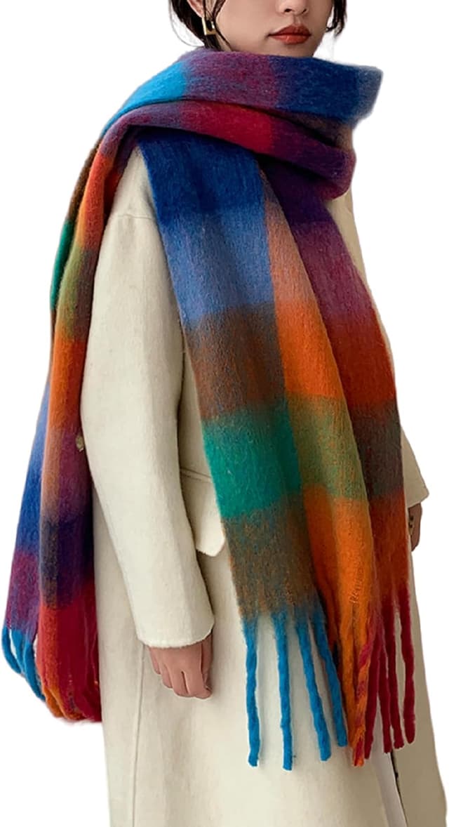 Imagen de Wander Agio Winter Women Warm Scarf — Long Plaid 🧣 en OfertitasTOP