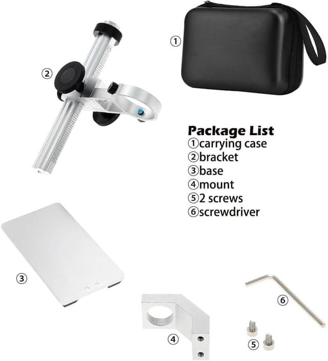 Detalle de Ninyoon Universal Microscope Stand Pro – adjustable aluminium alloy base for USB/digital/WiFi microscopes