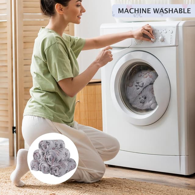 Detalle de BVAGSS Kleine Flauschige Hundedecke 60 × 40 cm Grau