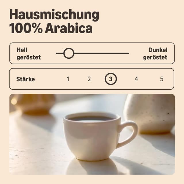 Detalle 2 de by Amazon House Blend Gold Kaffee-Bohnen (100% Arabica), Röststärke 3, medium, 1 kg