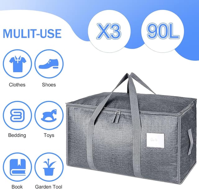 Thumbnail 4 de SUNNOW 3 Pack 90L Large Moving Bags