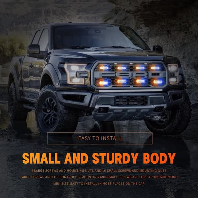 Thumbnail 3 de BooYu 8-pcs Sync LED Strobe Lights 12V-24V