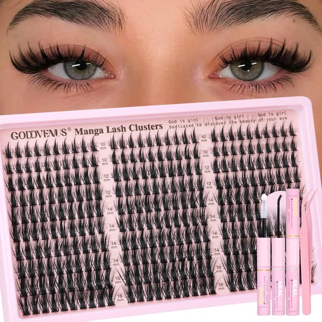 Detalle de Goddvenus Manga Lash Clusters Kit (Natural) — 300-Piece Wispy Cluster Eyelash Extensions Set