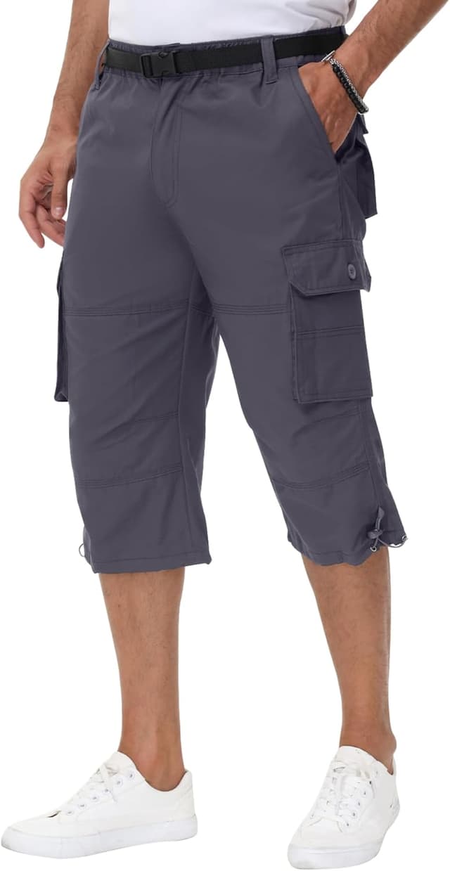 Thumbnail 6 de NANAMEEI Pantacourt Cargo Homme 3/4 avec poches multiples – bermuda travail d’été