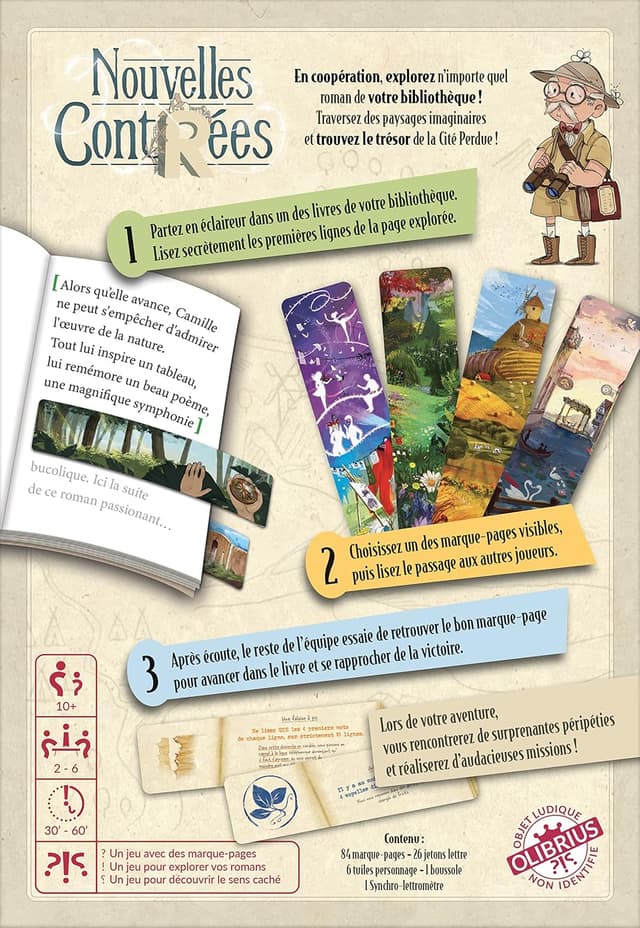 Detalle de Asmodee Olibrius Nouvelles Contrées — jeu coopératif de narration dans vos livres