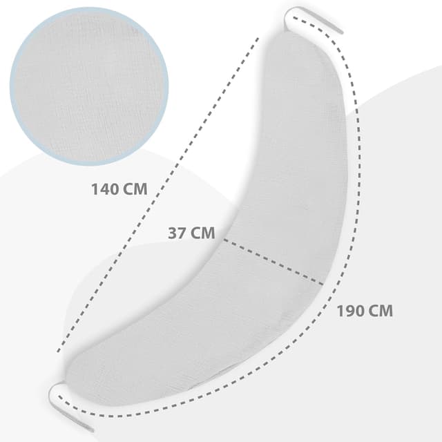 Detalle de Totsy Baby Stillkissen XXL Schwangerschaftskissen 190 cm – Musselin-Bezug, Oeko-Tex
